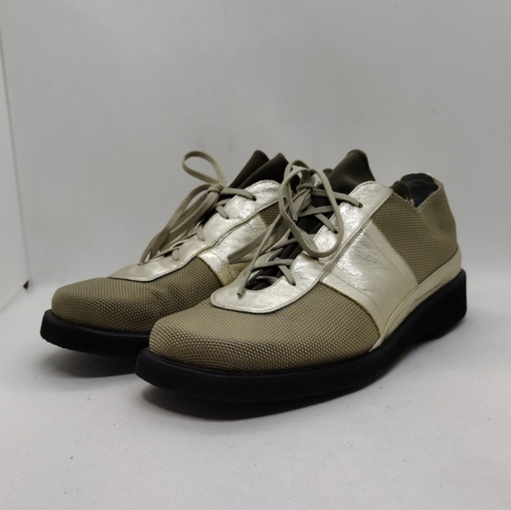 Thierry Rabotin Metallic Layla Lace-Up Oxfords Sneakers Women's 37 Tan Casual